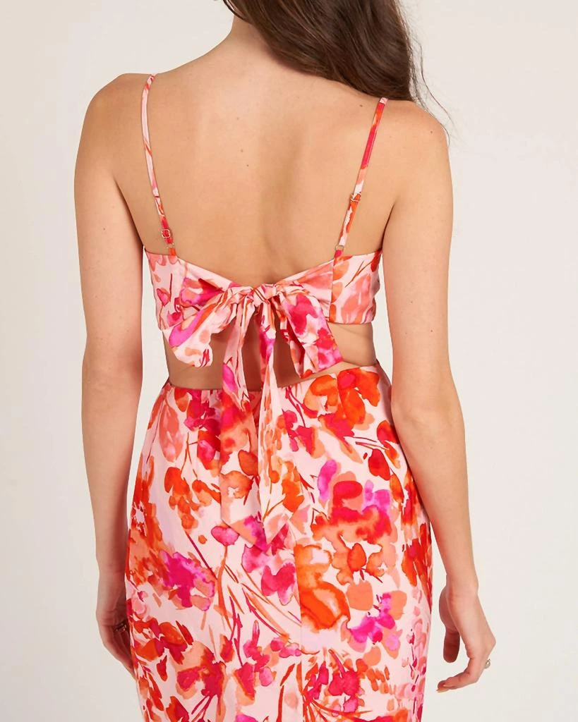 En Creme En Creme - Sleeveless Floral Print Back Tie Midi Dress 2