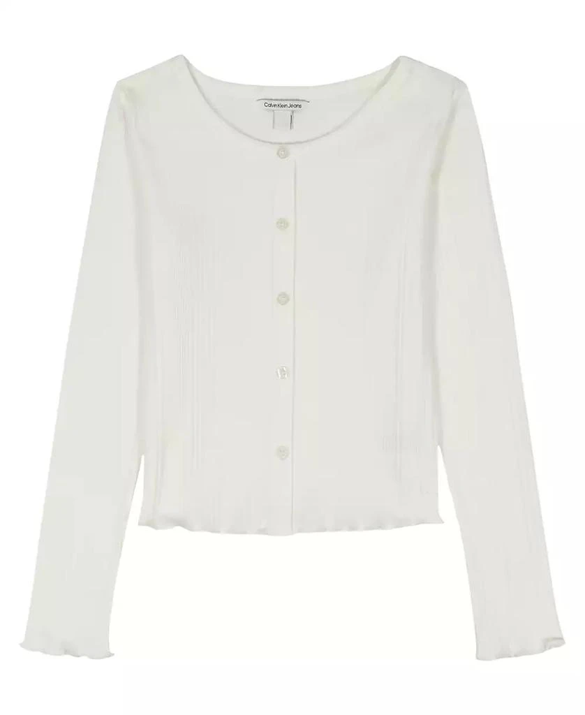 Calvin Klein Girls
 7-16 Variegated Rib Button Front Top