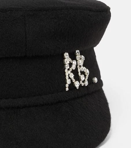 RUSLAN BAGINSKIY Embellished wool baker boy cap Hats Free - Main Image
