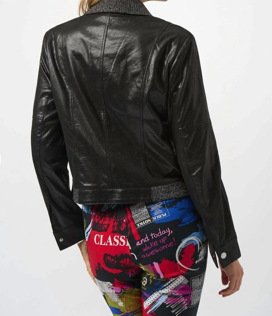 JOSEPH RIBKOFF Joseph Ribkoff - Foiled Faux Suede Fitted Jacket 3