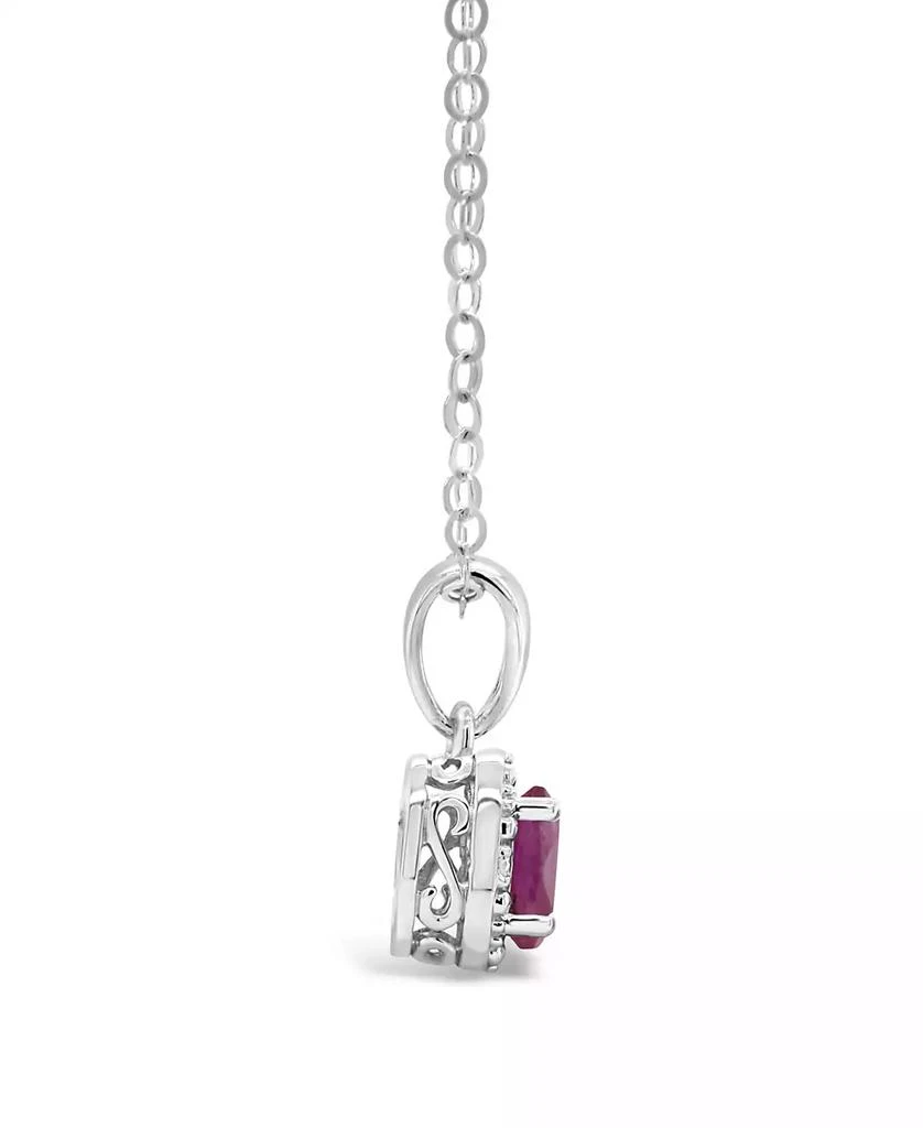 Macy's Ruby (5/8 ct. t.w.) and Diamond Accent Pendant Necklace in Sterling Silver 2