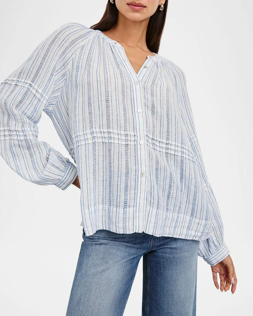 Rails Frances Button-Front Linen Blouse 4