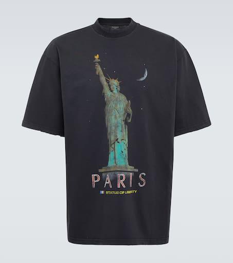 Balenciaga Off-White 'Paris Liberty' T-Shirt - T-Shirts