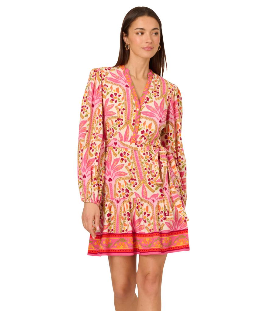 Adrianna Papell Printed Flounce Dress
