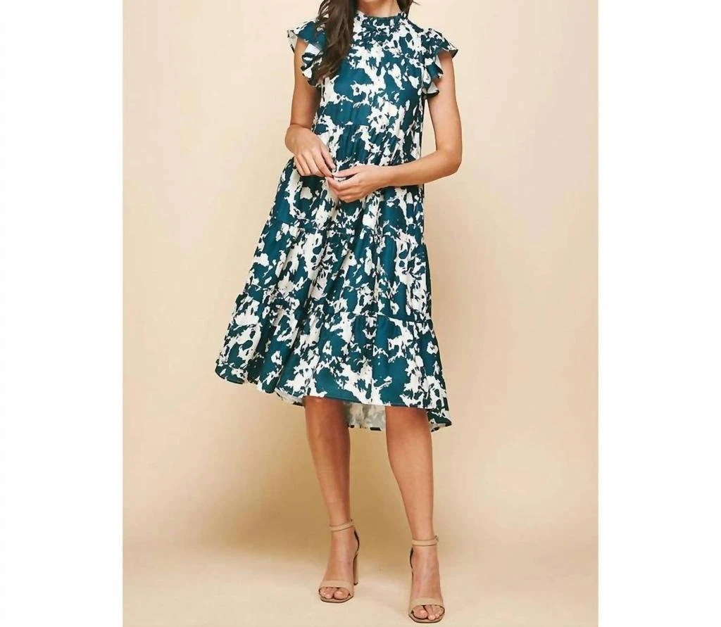 Pinch - Braelynn Tiered Midi Dress  On Sale Now with Up to 48% Off |  Discover Exclusive Deals & Savings at BeyondStyle  Authentic PINCH women >  dresses > midi|2029563618|clothing|dresses|green|midi|patterned|women with