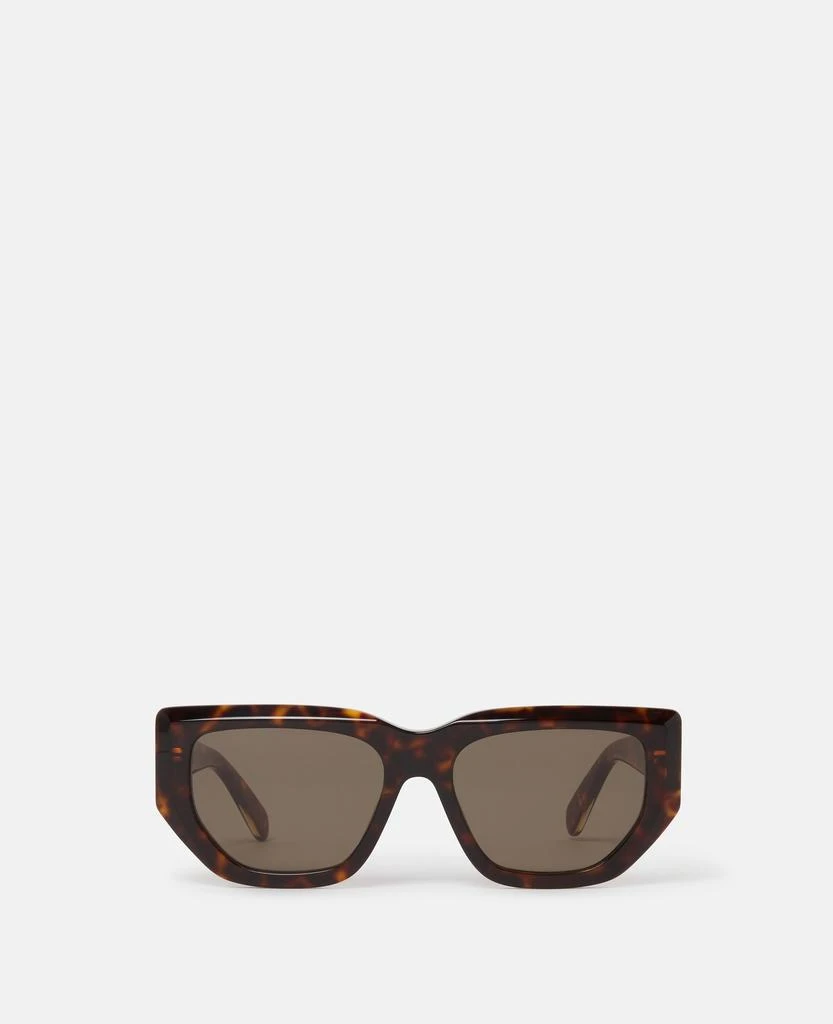 Stella McCartney Stella McCartney - Logo Cat-Eye Sunglasses, Woman, Glossy havana and gold 1