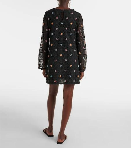 Rixo Mylene crochet beaded mini dress 3