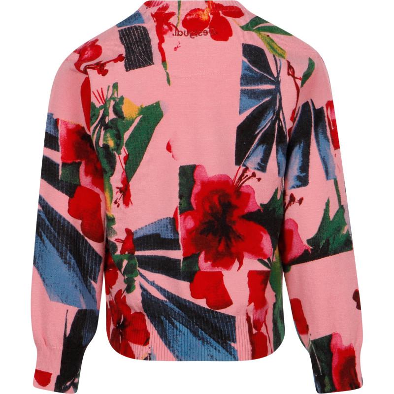 Desigual Floral print sweatshirt in pink