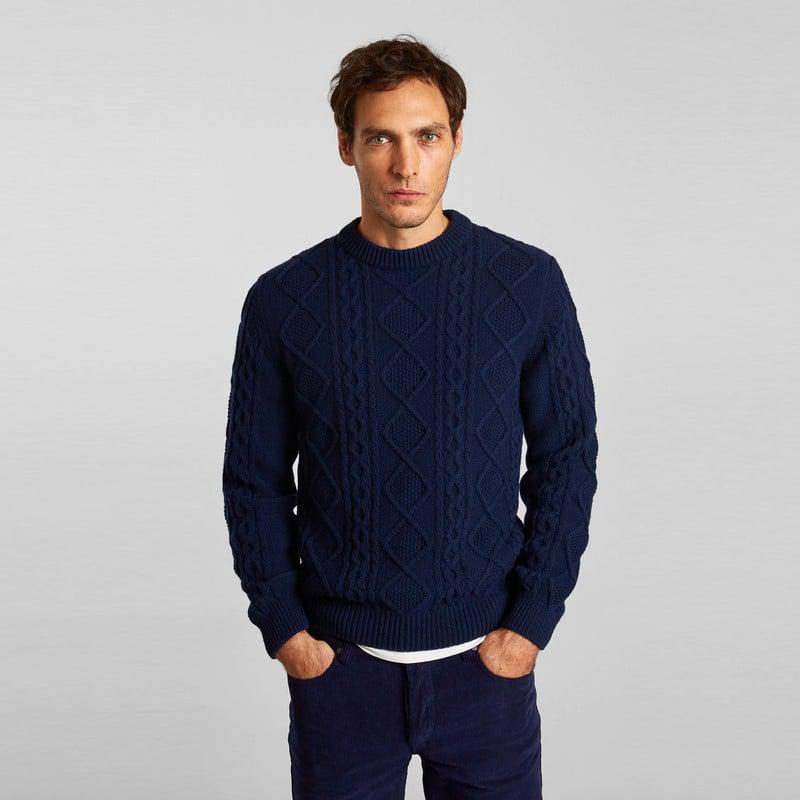 L'Exception Paris Twisted sweater in recycled wool Bleu marine L'EXCEPTION PARIS