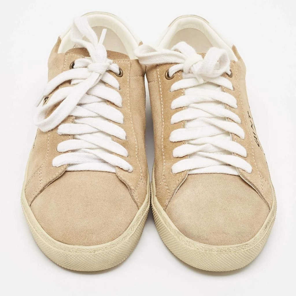 Yves Saint Laurent Saint Laurent Beige Suede Court Classic Lace Up Sneakers Size 37 3