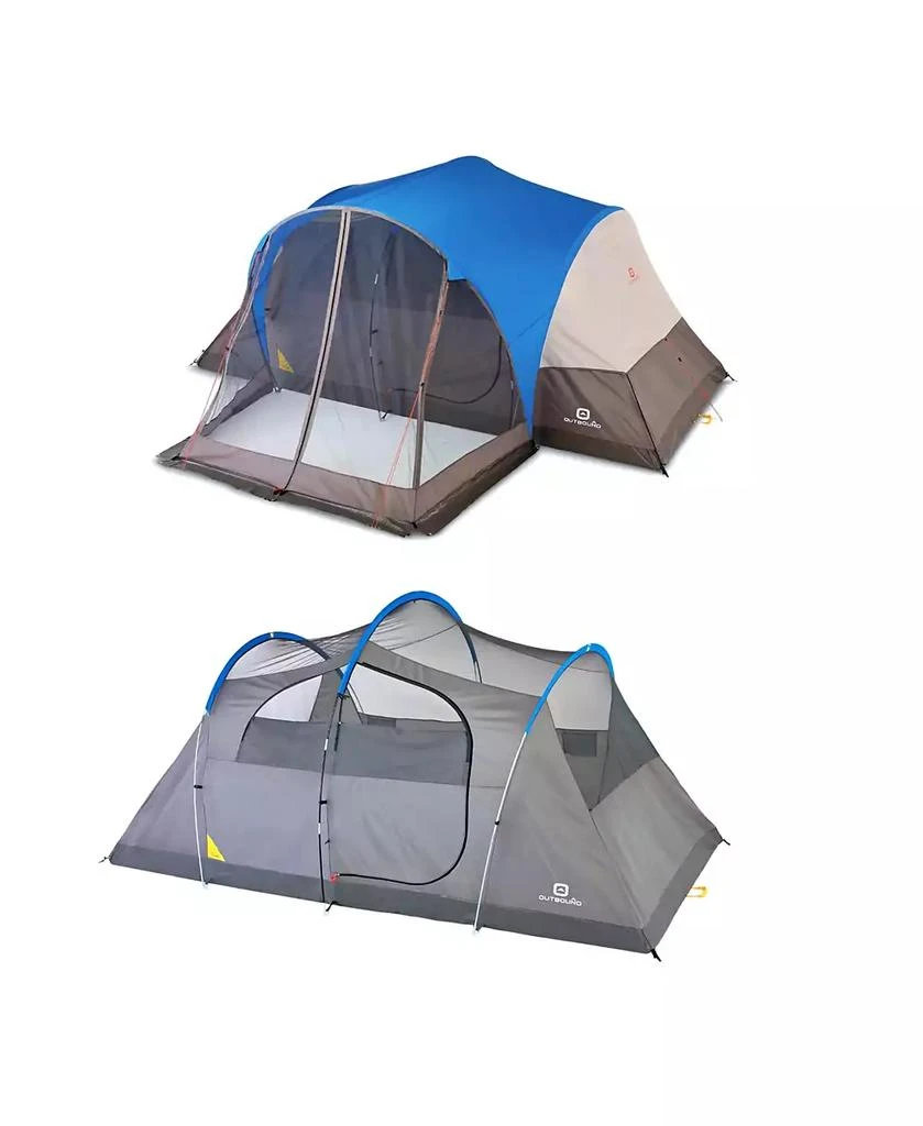 Outbound 8 Person 3 Season Easy Up Camping Dome Tent with Rainfly
Porch, Blue 5