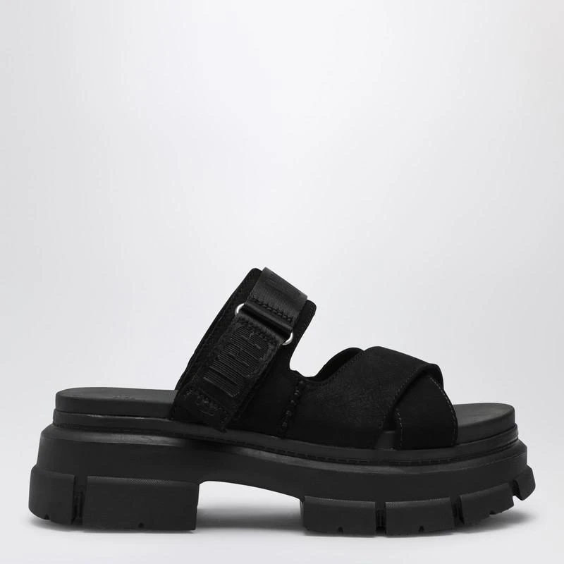 UGG Black nubuck and fabric Ashton slipper 1