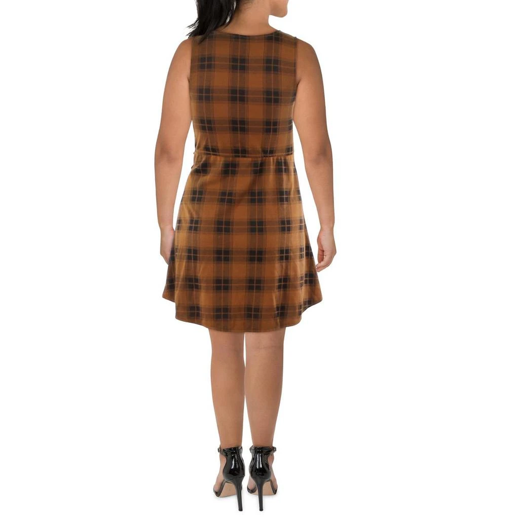 Planet Gold Juniors Womens Woven Plaid Sheath Dress 2