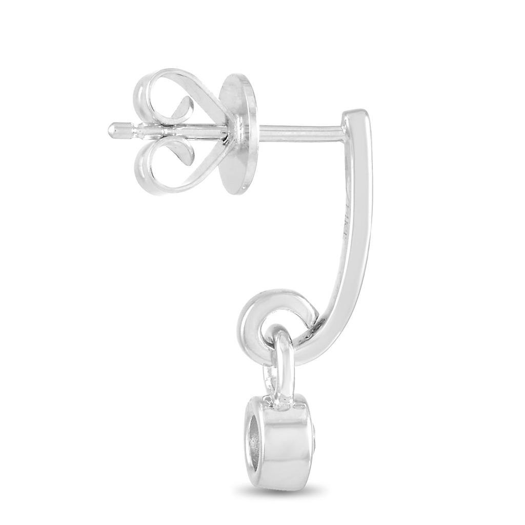 Non Branded 14K White Gold 0.25 ct Diamond Dangle Earrings