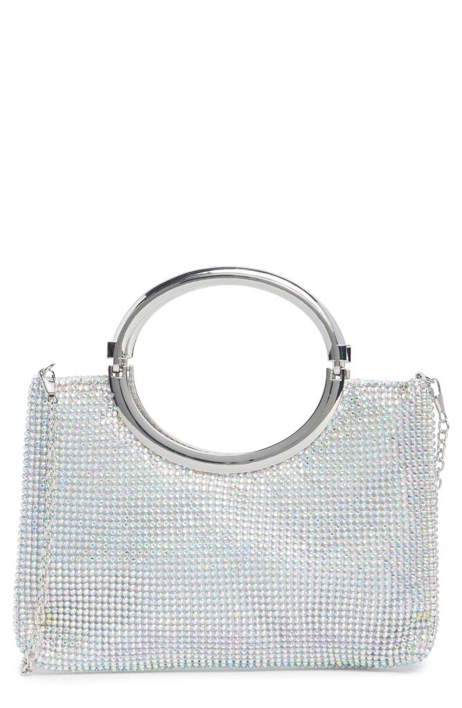 Jessica McClintock Zinia Crystal Mesh Ring Top Handle Bag