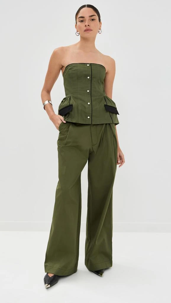 Kika Vargas Agnes Top Olive Canvas 4