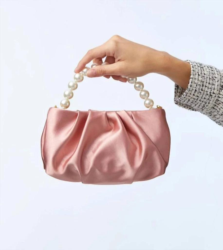LELE SADOUGHI Women's Satin Evening Pouch Bag In Dusty Rose 3