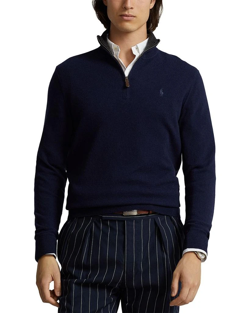 Ralph Lauren Cashmere Regular Fit Quarter Zip Mock Neck Sweater - Exclusive 5