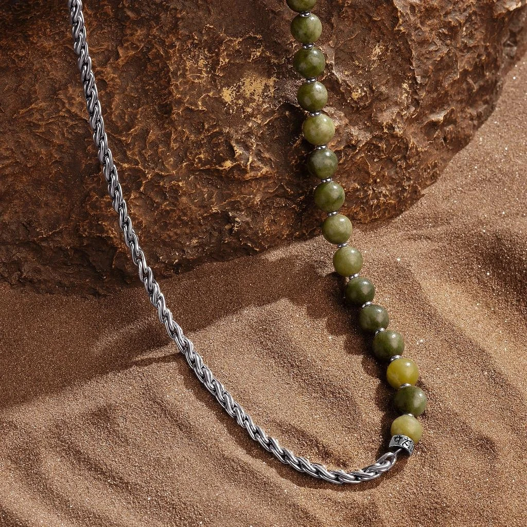 Karma and Luck Balanced Warrior - Jade Mantra Necklace