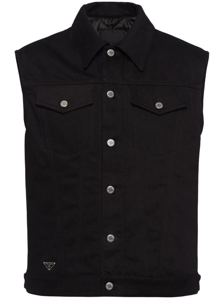 Prada Prada Bull Button-Up Denim Gilet 1