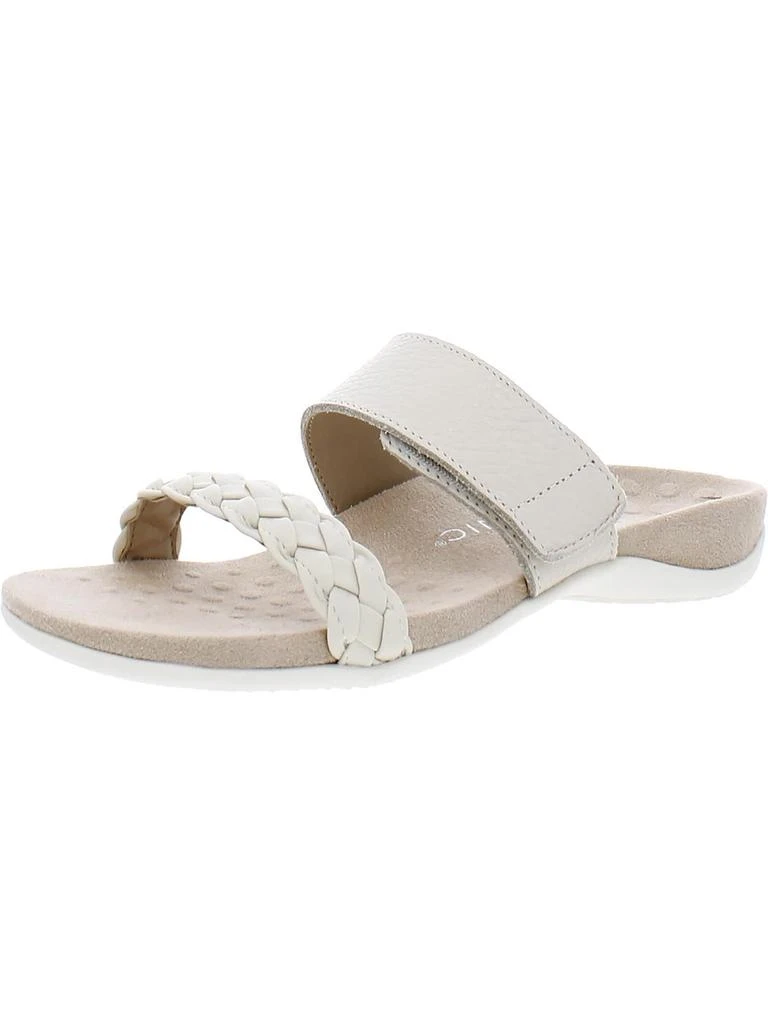 VIONIC Jeanne Womens Leather Braided Slide Sandals 7