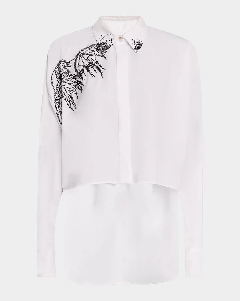 Hellessy Teddy Beaded High-Low Button-Down Shirt 1