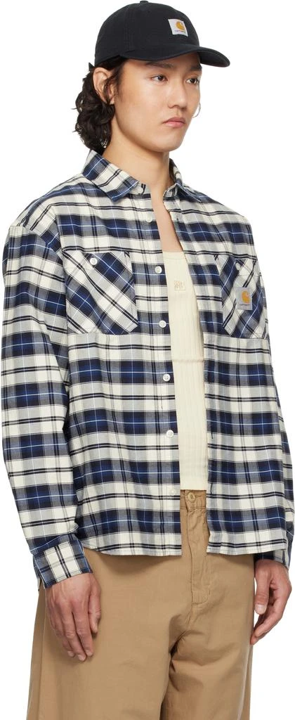Carhartt WIP Navy & White Tarbell Check Shirt 2