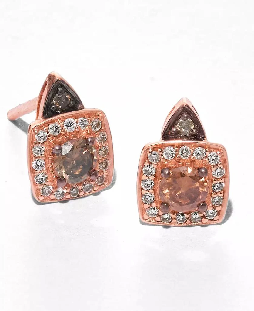 Le Vian Chocolate by Petite Chocolate and White Diamond Stud Earrings (1/3 ct. t.w.) in 14k Rose, Yellow or White Gold 2