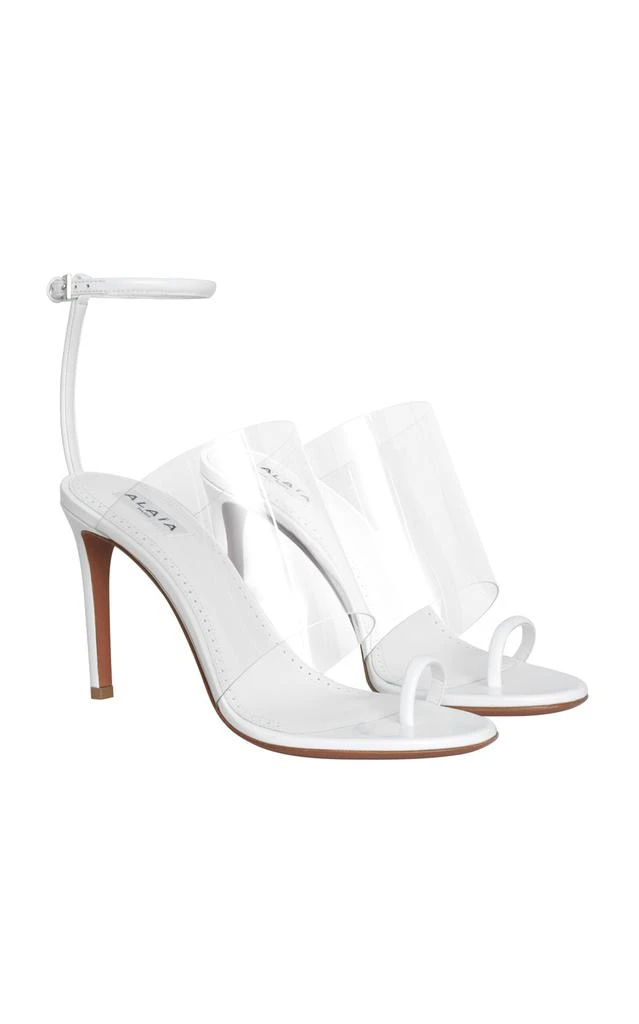 Alaïa ALAÏA - Asymmetric PU-Leather Sandals - White - IT 37 - Moda Operandi 1