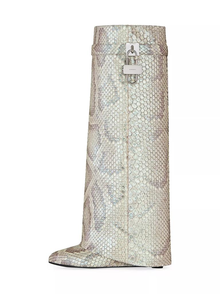 Givenchy Shark Lock Boots In Python With Pearl Effect