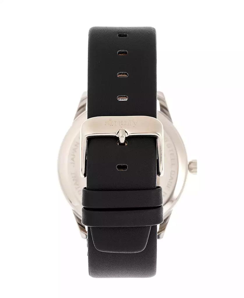 Simplify Quartz The 6300 White Dial, Genuine Black Leather Watch 41mm