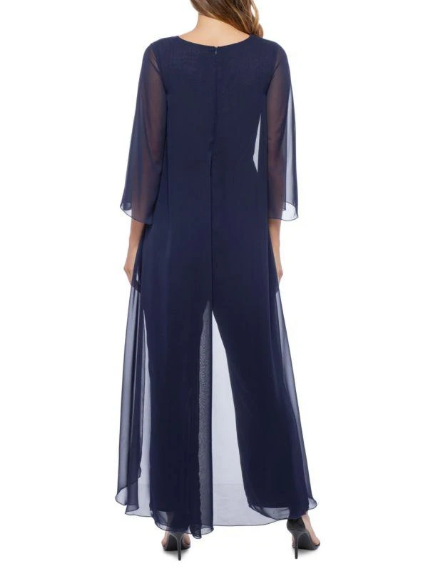 MARINA Capelet Chiffon Wide Leg Jumpsuit 2