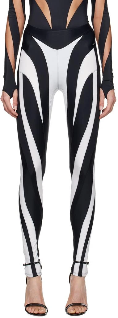 Mugler Black & White Spiral Leggings 1