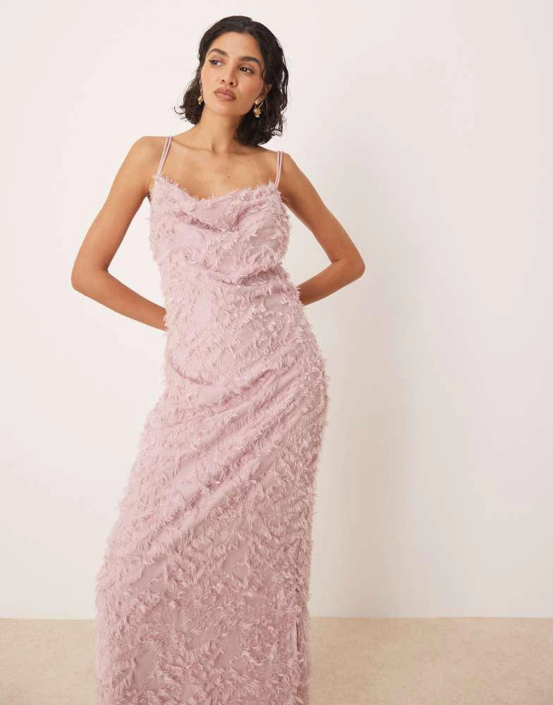 chinese dress ladies Vila Emily High Neck Velour Maxi Dress, Winter Bloom