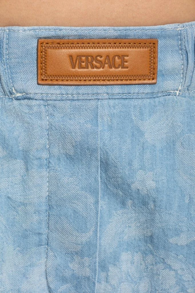 Versace Versace Logo-Patch Denim Shorts 5