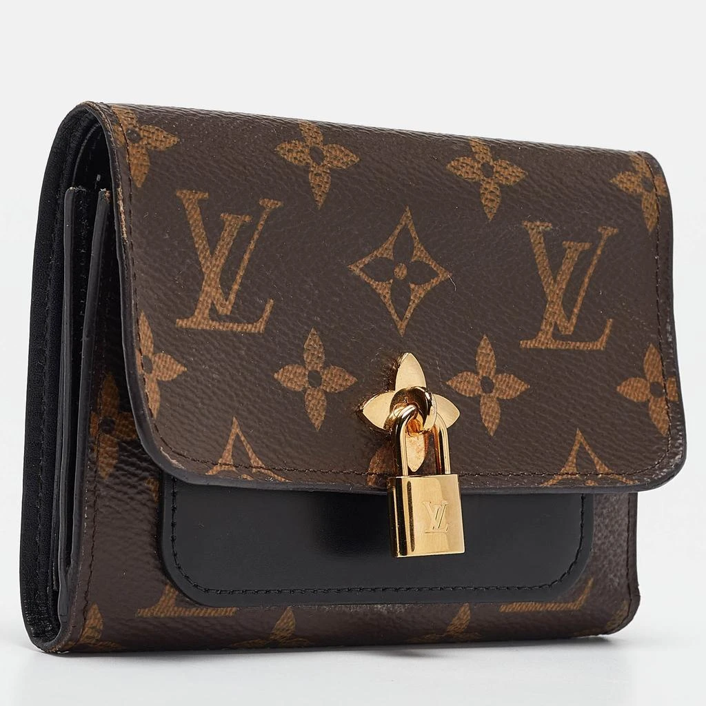 Louis Vuitton Louis Vuitton Black Monogram Canvas and Leather Flower Lock Wallet 3