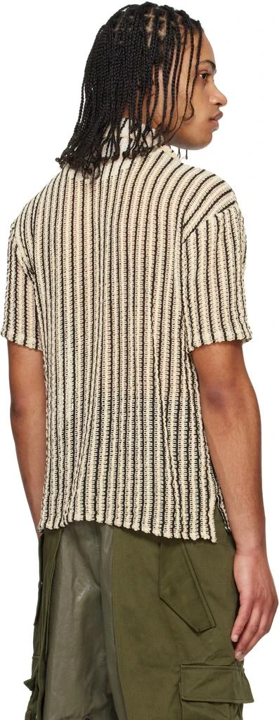 ANDERSSON BELL Off-White & Black Sheer Stripe Knit Shirt 3