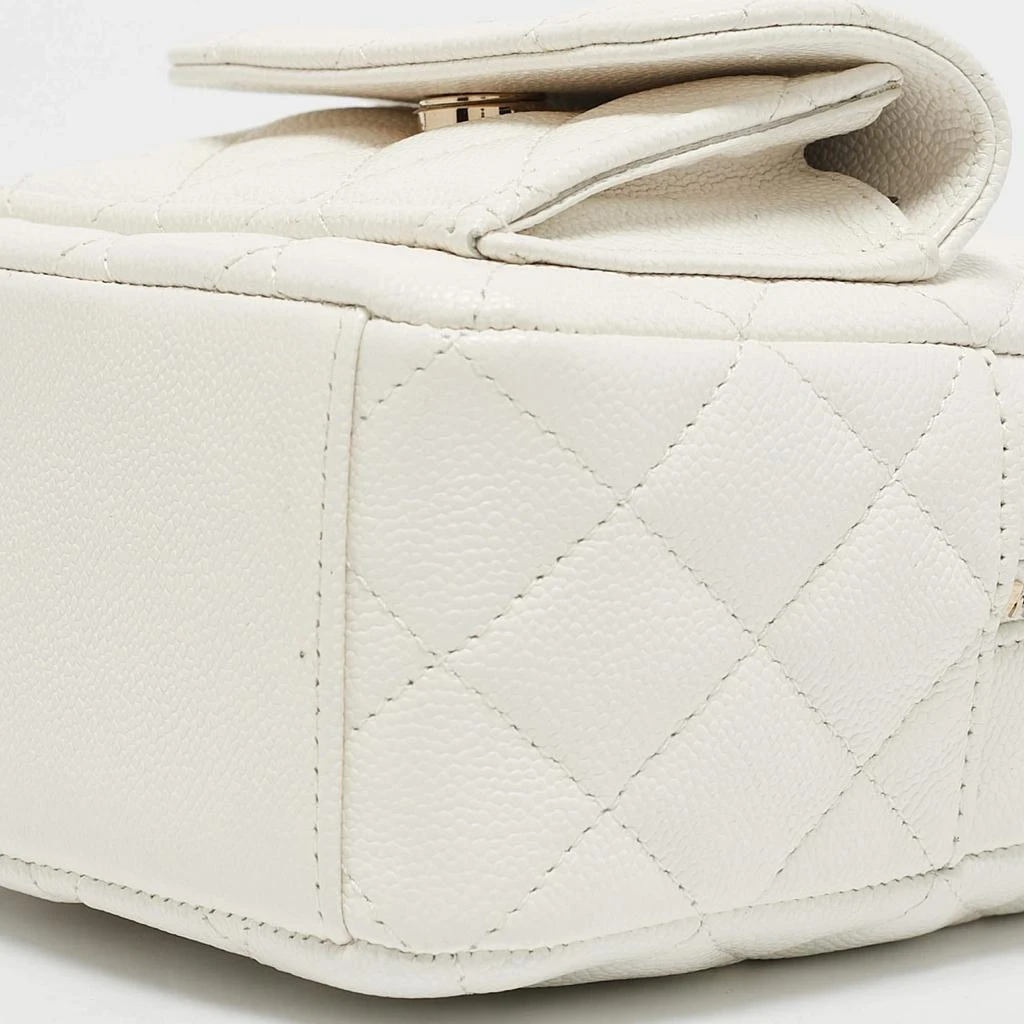Chanel Chanel White Quilted Caviar Leather Mini CC Classic Backpack 14