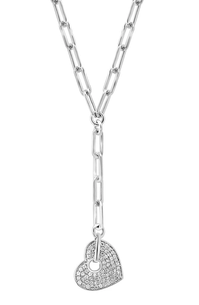 Effy Sterling Silver Pavé Diamond Heart Y-Necklace - 0.24ct. 3