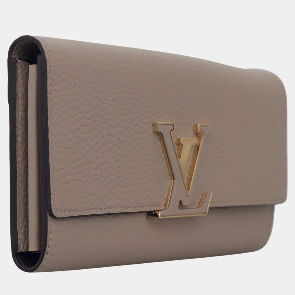 Louis Vuitton Louis Vuitton Taupe Leather Capucines Wallet  2