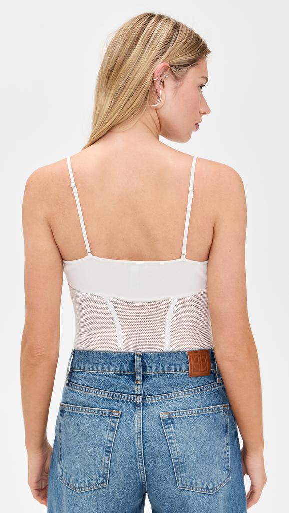 Fleur du Mal Knit Underbust Cami Thong Bodysuit