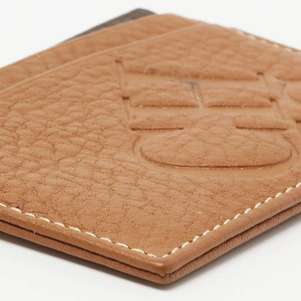 CH Carolina Herrera CH Carolina Herrera Tan Monogram Embossed Leather Card Holder 9