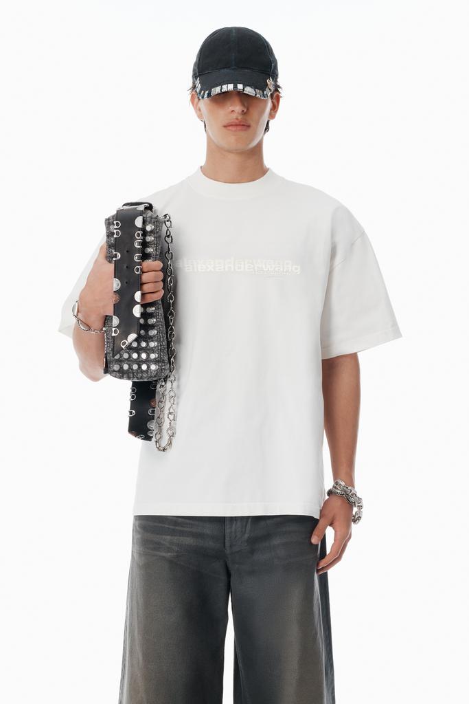 Alexander Wang White Cotton Oversized Logo Tee
