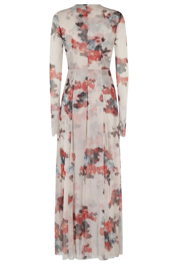 PHILOSOPHY di LORENZO SERAFINI Beige Floral Tulle Maxi Dress