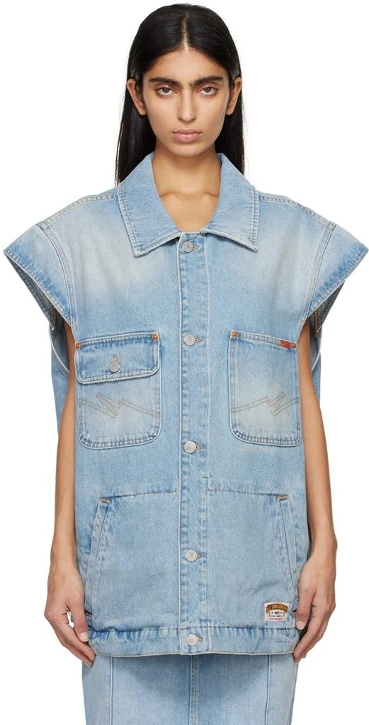 Martine Rose Blue Faded Denim Vest 1