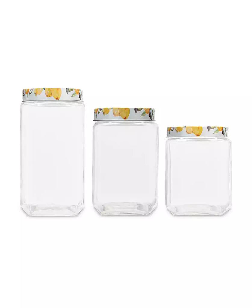 American Atelier Meyer Lemons Square Glass Jars Set, 3 Piece
