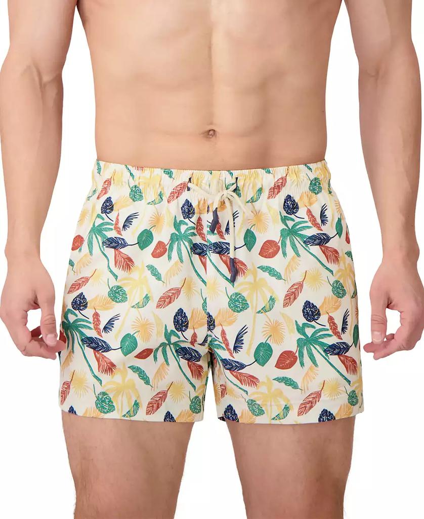 Sunset and Vines Men's Leaf-Pattern Woven Swim Trunks