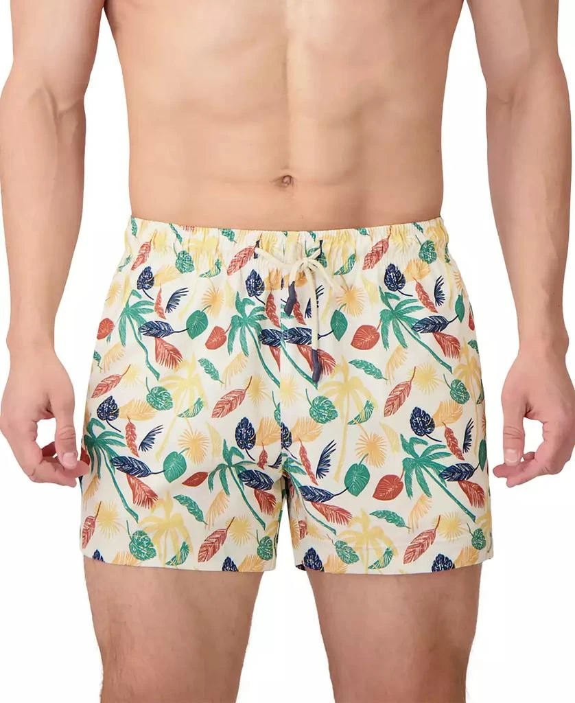 Sunset and Vines Men's Leaf-Pattern Woven Swim Trunks 2