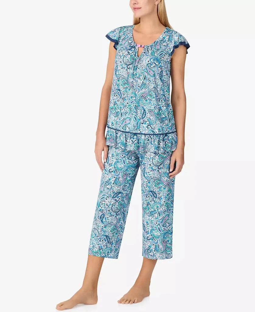 Ellen Tracy Women's Short Sleeve Crop Pajama Set 3