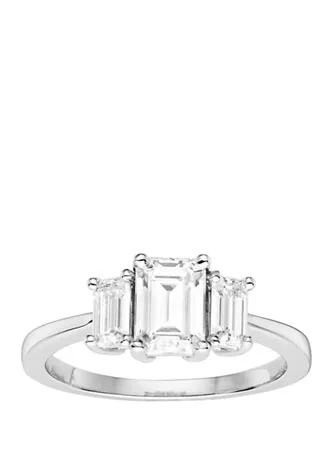 Charles 
Colvard 1.55 ct. t.w. Lab Created Moissanite Three Stone Ring in 14K White Gold